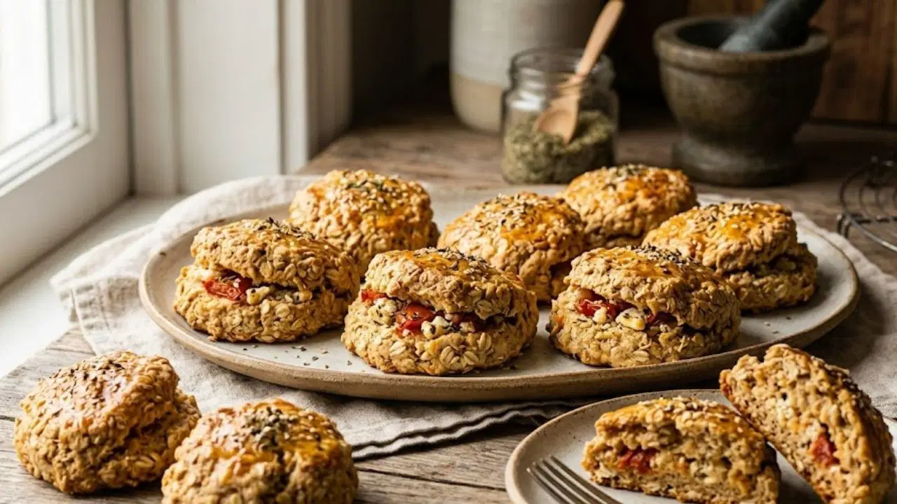 Kahvaltılarda hem pratik hem de sağlıklı bir lezzet! Domatesli yulaflı poğaça tarifi