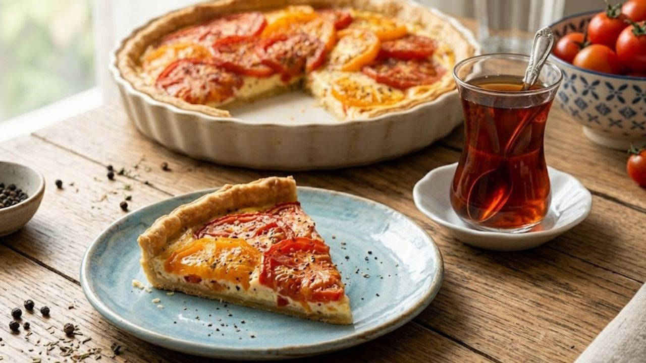 Kahvaltıya şık ve lezzetli dokunuş. Domatesli tart tarifi