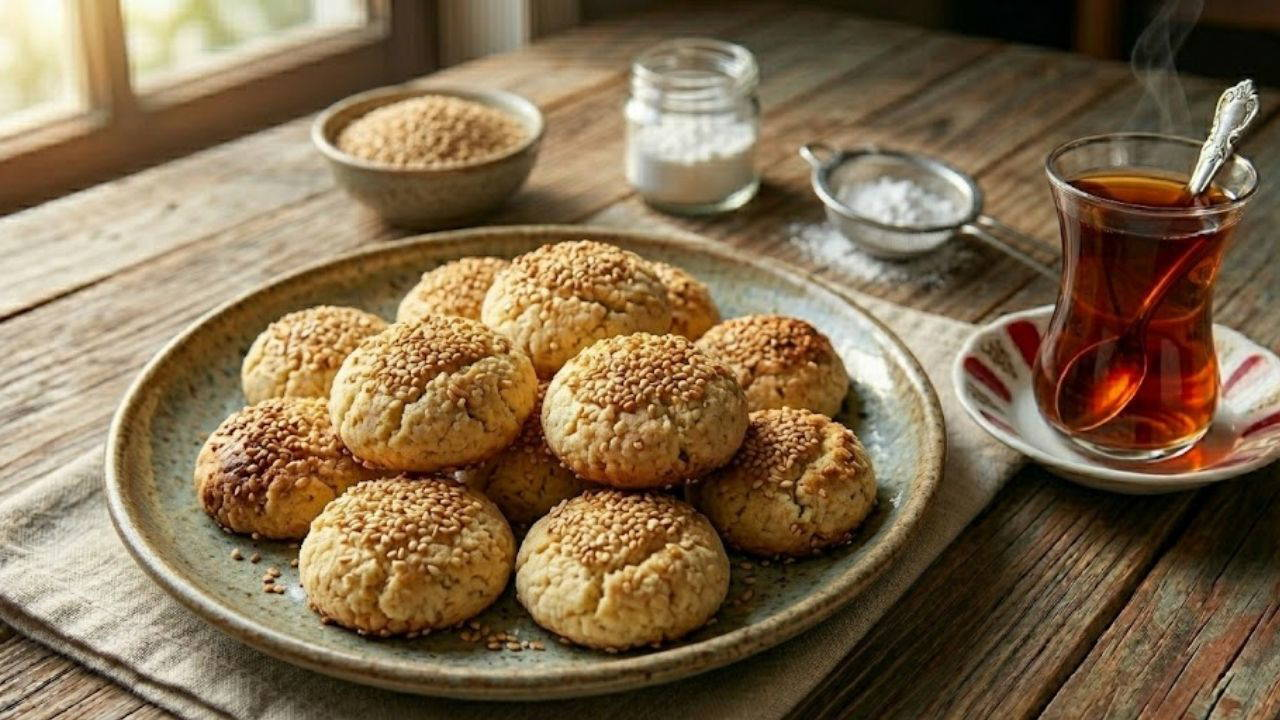 Çayın yanında vazgeçilmez lezzet:Susamlı kurabiye tarifi