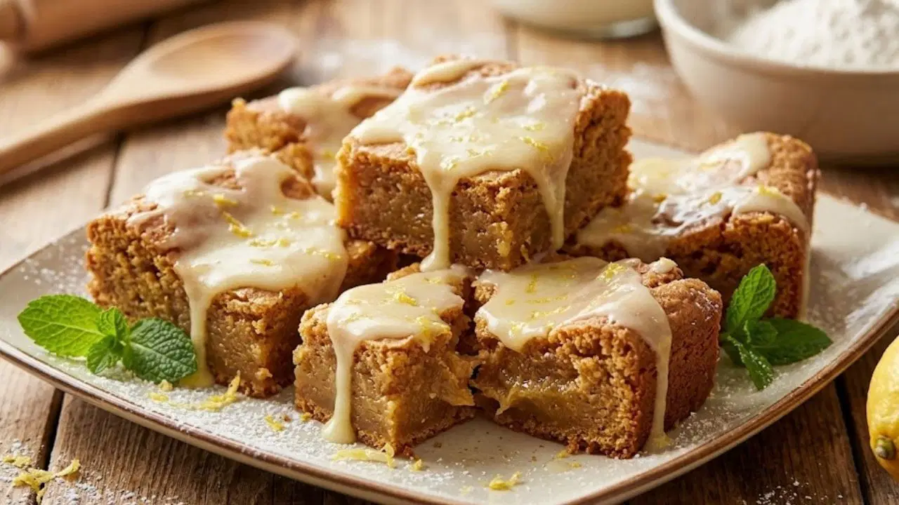 Ferah aroması ile limon soslu blondie tarifi