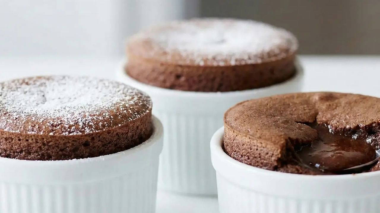 Sıcak çikolatanın o en yoğun, en akışkan hali: Sufle tarifi.