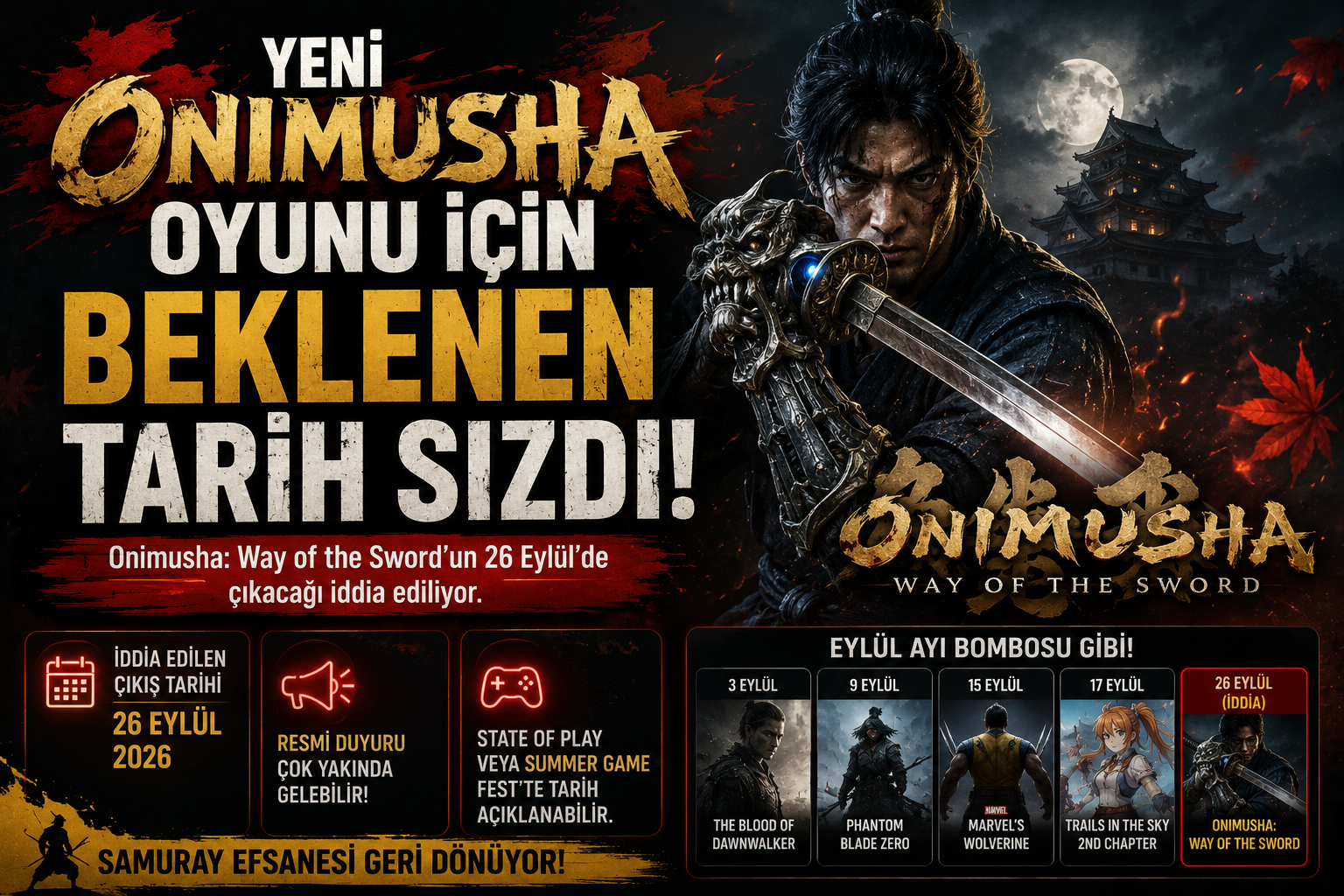 Yeni Onimusha Oyunu İçin Beklenen Tarih Sızdı